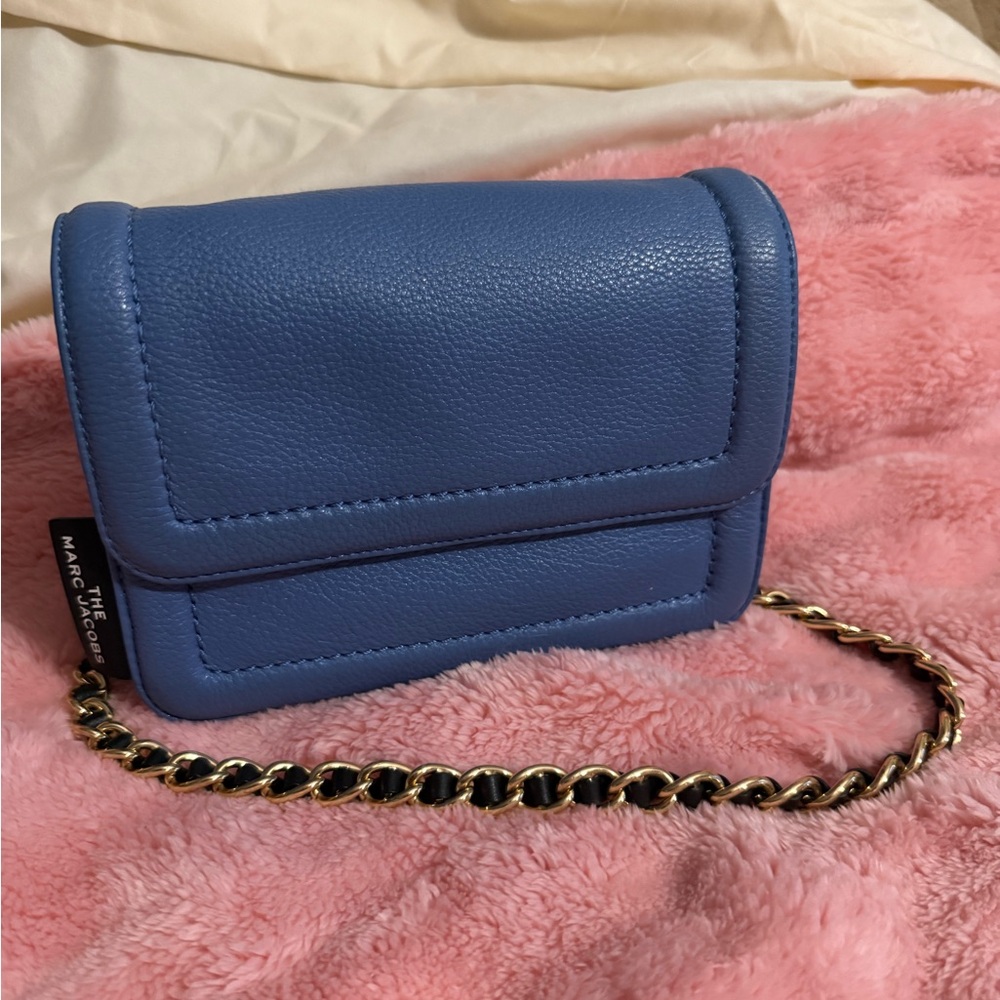 Marc Jacobs Blue Mini Bag with Gold Chain